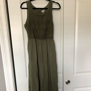 Target Olive Green, Crochet Top Maxi Dress